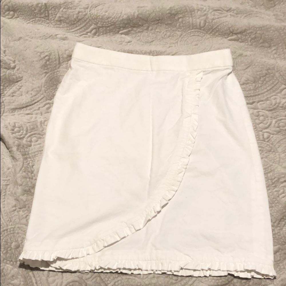 JCrew  White knee-length skirt